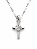 Beacon Cross Necklace Silver Small — Fiat & Grace Catholic jewelry
