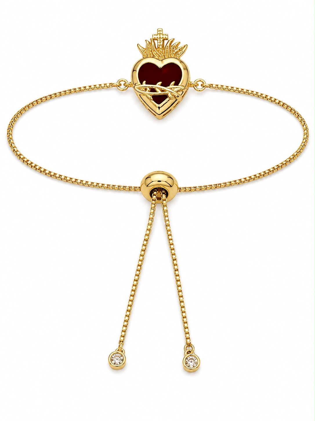 Gold Plated Bracelet Sacred Heart Jesus — Fiat & Grace Catholic jewelry