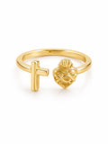Gold Plated Golden Ring Gold Heart — Fiat & Grace Catholic jewelry