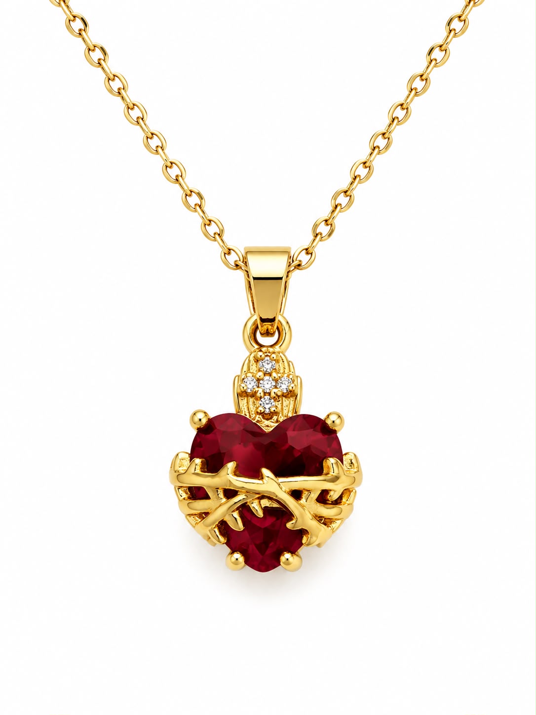 Jesus Heart Gold Necklace — Fiat & Grace Catholic jewelry