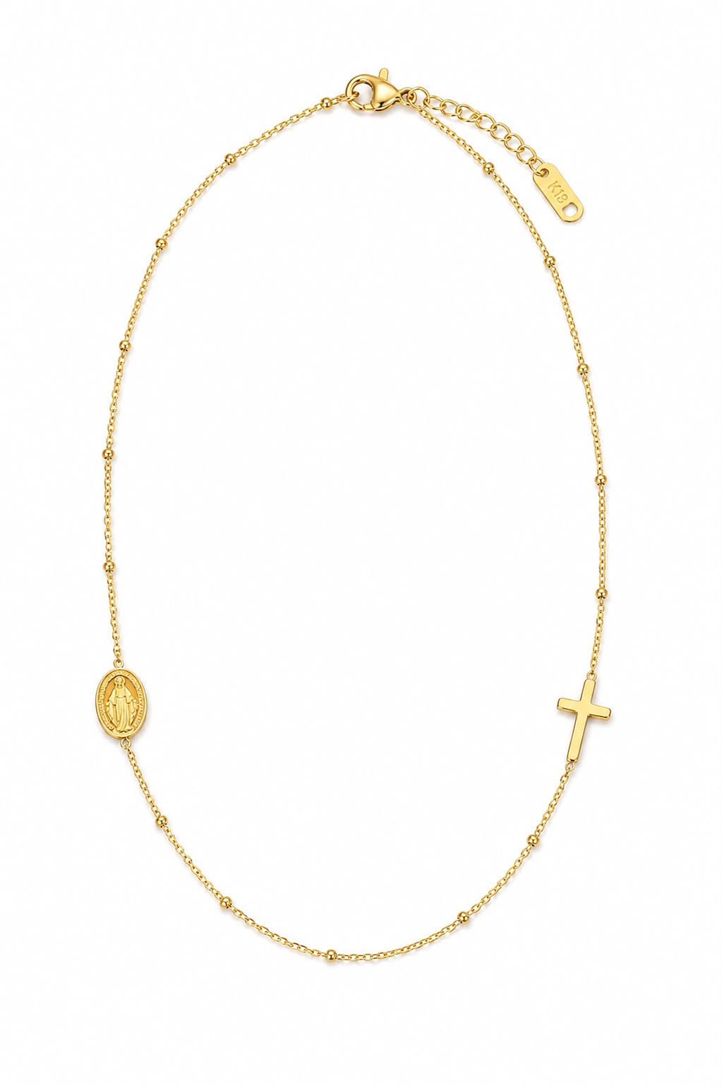 Necklace Cross and Mary — Fiat & Grace Catholic jewelry