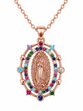 Our Lady Copper Rose Necklace — Fiat & Grace Catholic jewelry