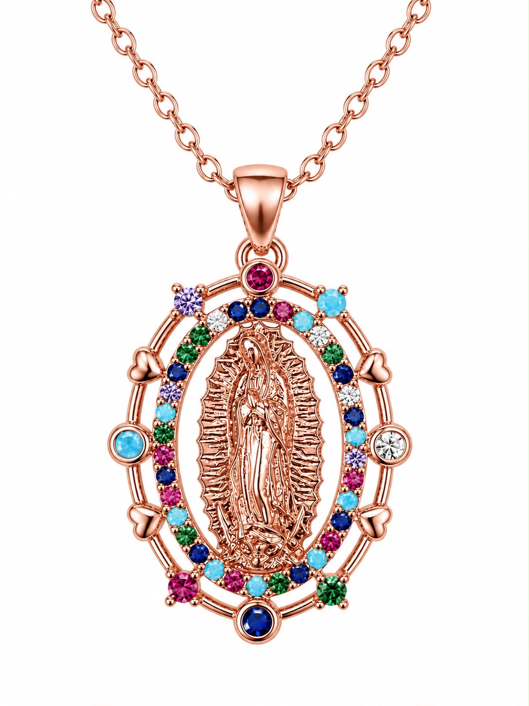 Our Lady Copper Rose Necklace — Fiat & Grace Catholic jewelry