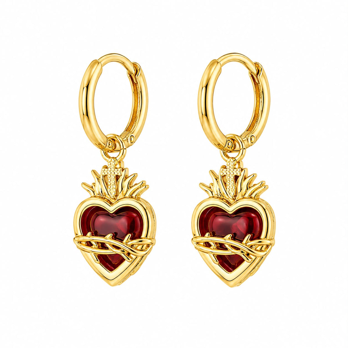 Sacred Heart Earrings — Fiat & Grace Catholic jewelry