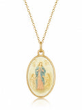 Sacred Heart Mary Golden Necklace — Fiat & Grace Catholic jewelry