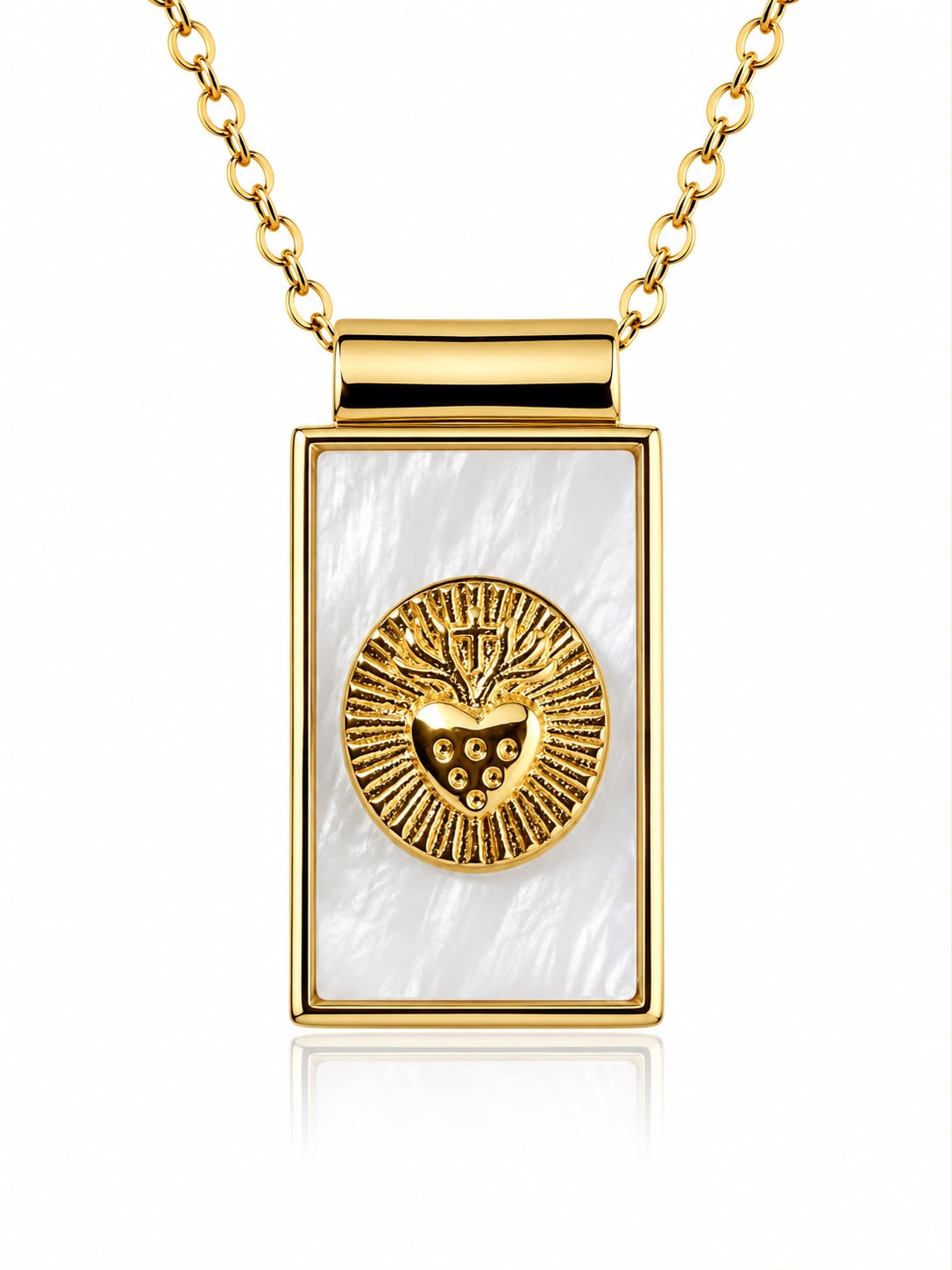 Sacred Heart Scapular Gold Necklace — Fiat & Grace Catholic jewelry