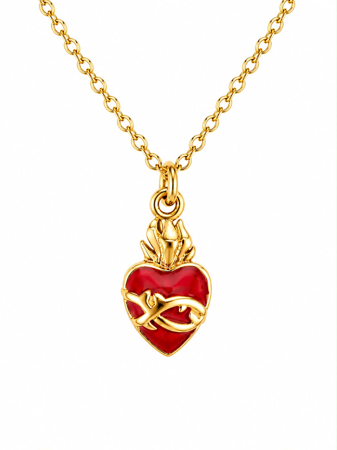 Sacred Jesus Heart Mini Necklace — Fiat & Grace Catholic jewelry