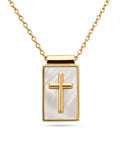 Scapular Necklace Gold Cross — Fiat & Grace Catholic jewelry
