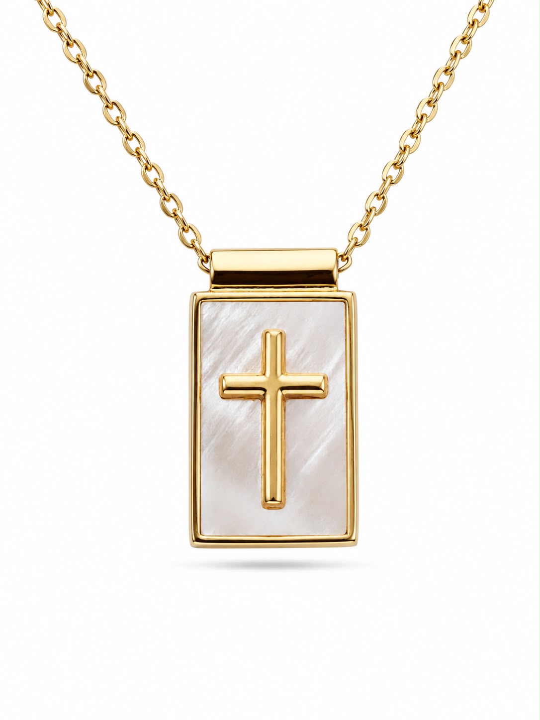 Scapular Necklace Gold Cross — Fiat & Grace Catholic jewelry