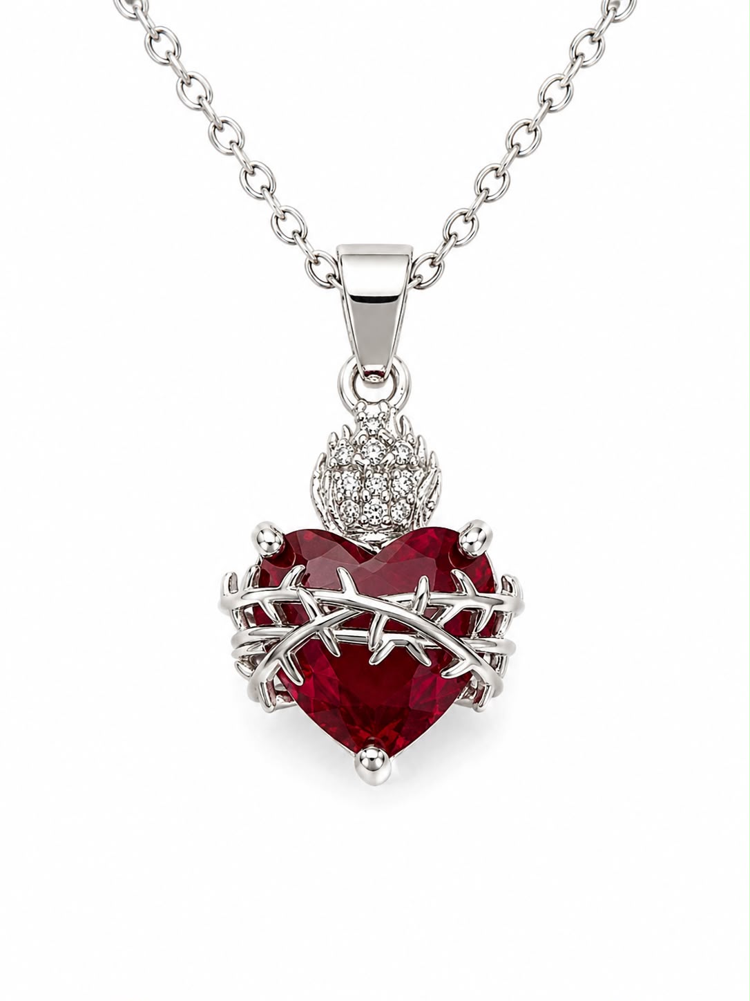 Silver Heart of Jesus — Fiat & Grace Catholic jewelry