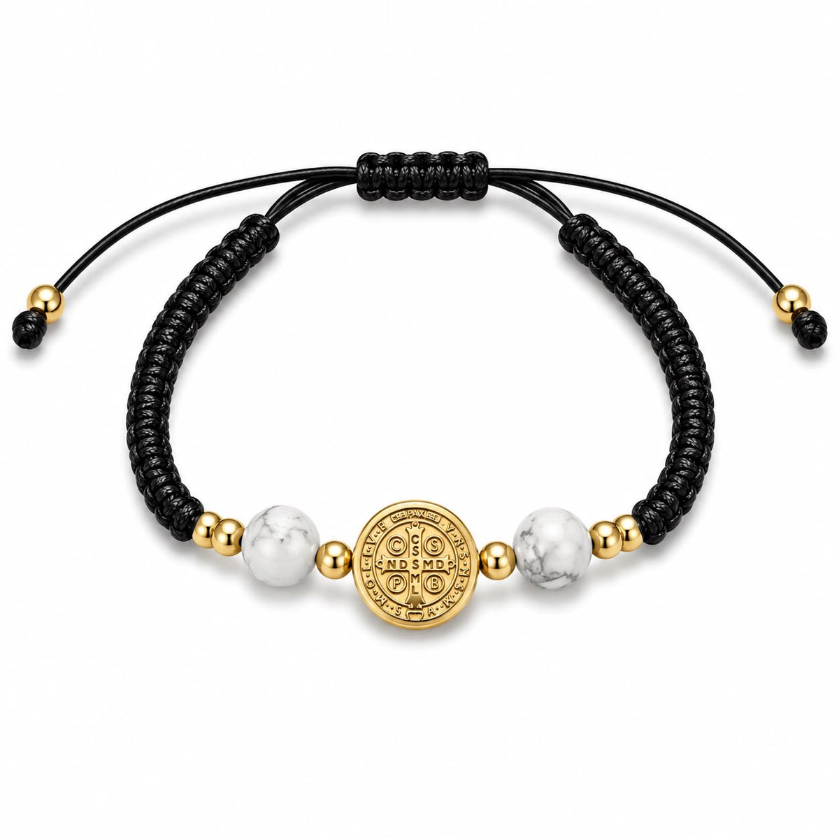 St. Benedict Marble Bracelet — Fiat & Grace Catholic jewelry