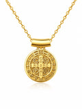 St. Benedict Necklace Mini Gold Plated — Fiat & Grace Catholic jewelry