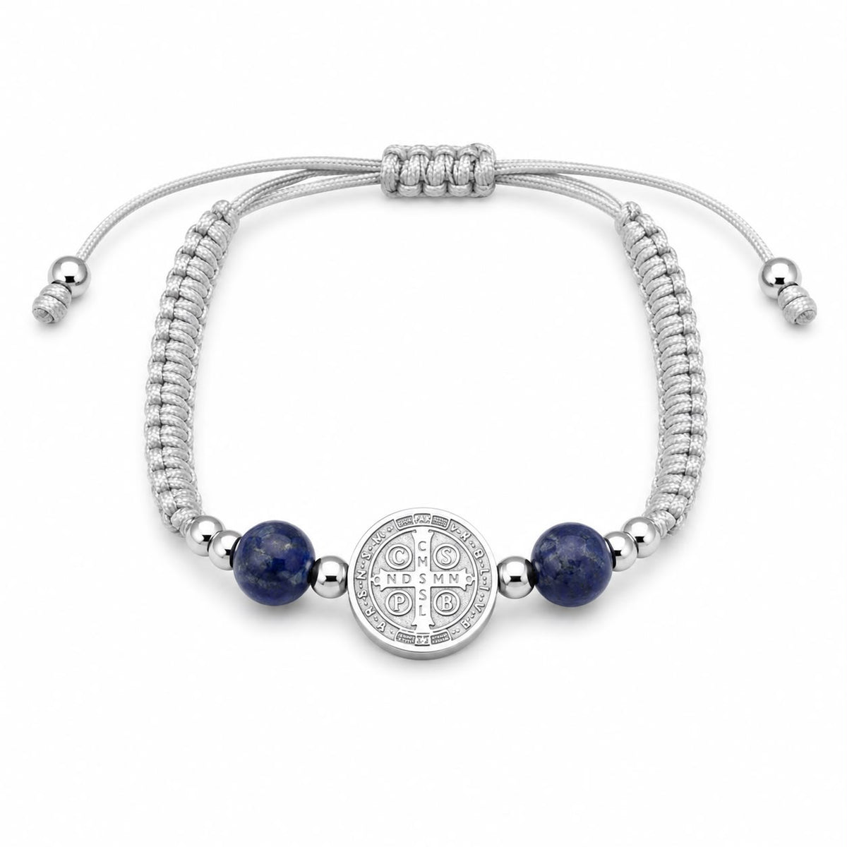 St. Benedict Pilgrim Silver Sky Bracelet — Fiat & Grace Catholic jewelry