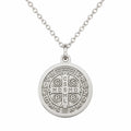 St. Benedict Stainless Steel Necklace — Fiat & Grace Catholic jewelry