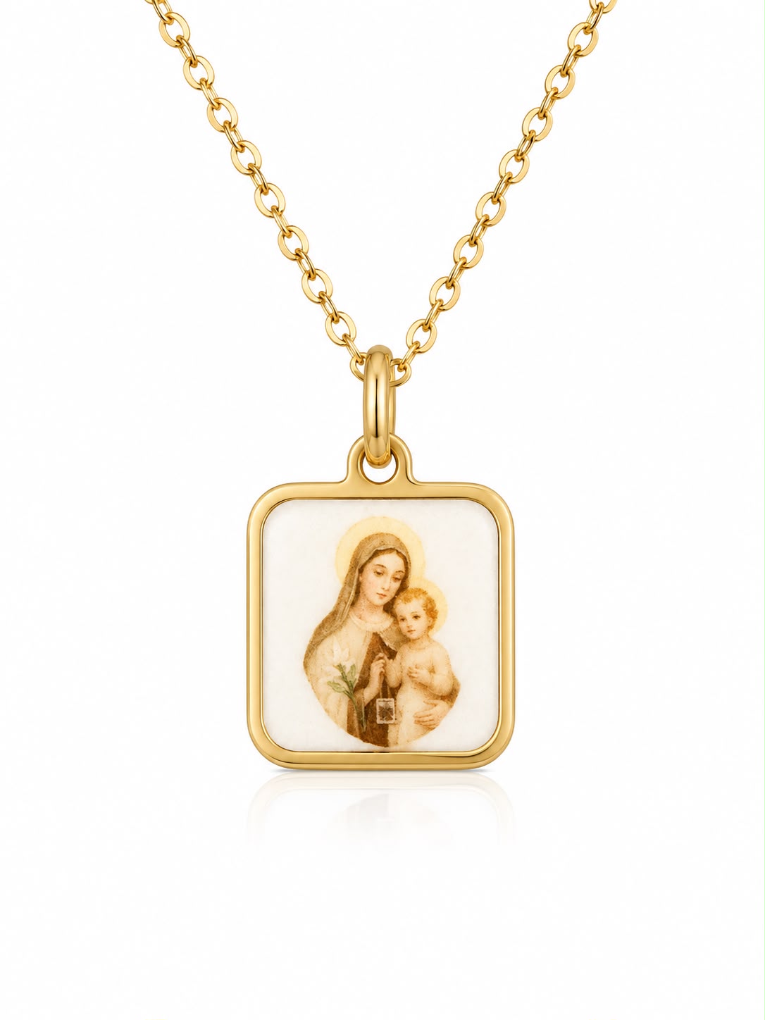 Virgen Del Carmen Scapular Medal — Fiat & Grace Catholic jewelry